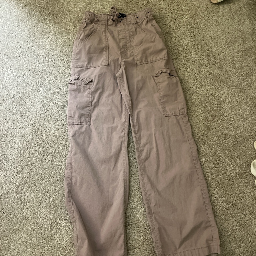 Hollister Adjustable-Rise Baggy Pants in Light Brown